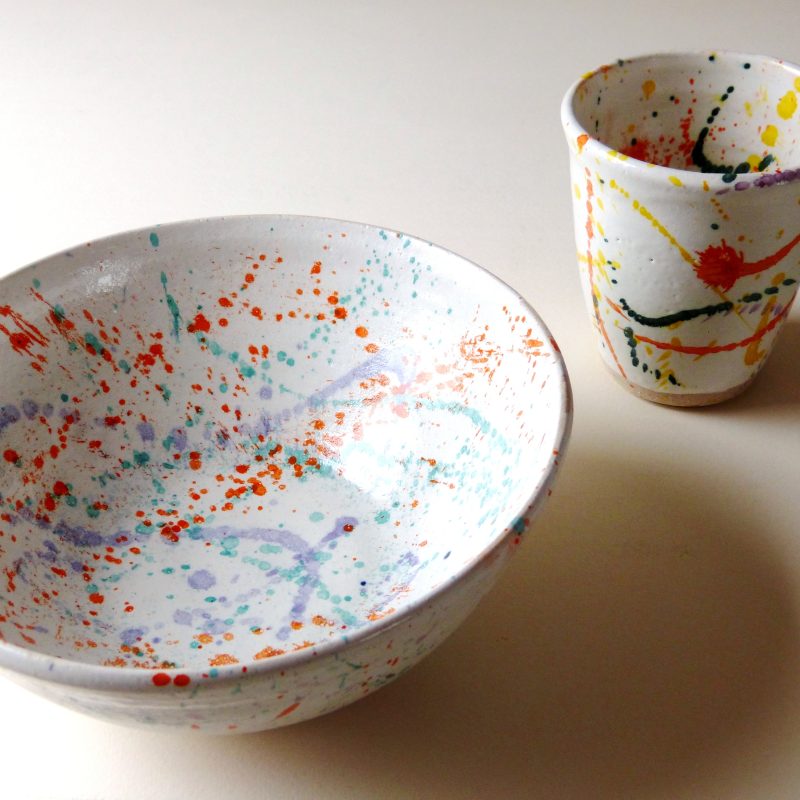 A ceramic bowl & beaker