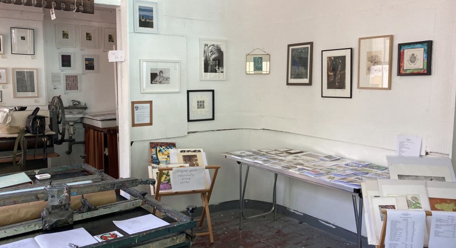 A view of the studio showing some of the work exhibited in 2025