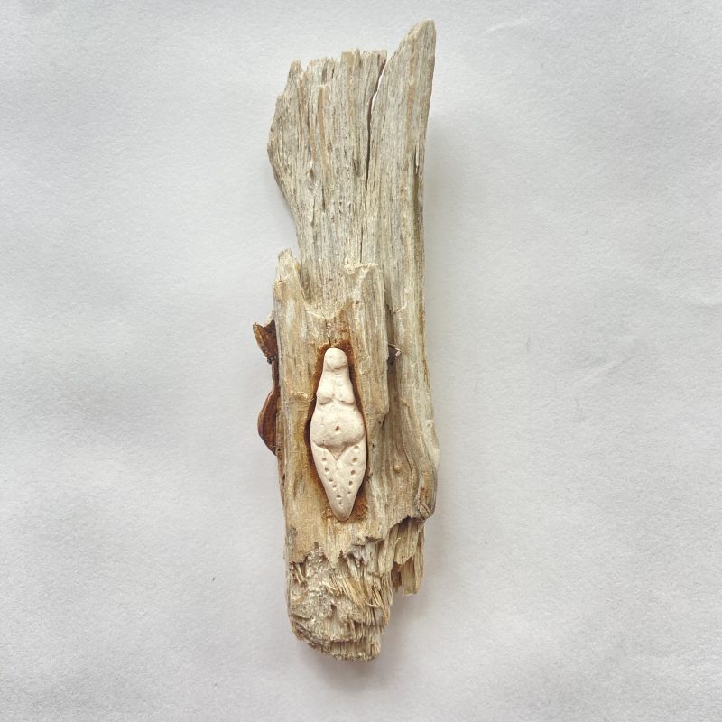 Ceramic earth goddess figure, inspired by neolithic goddess figurines 