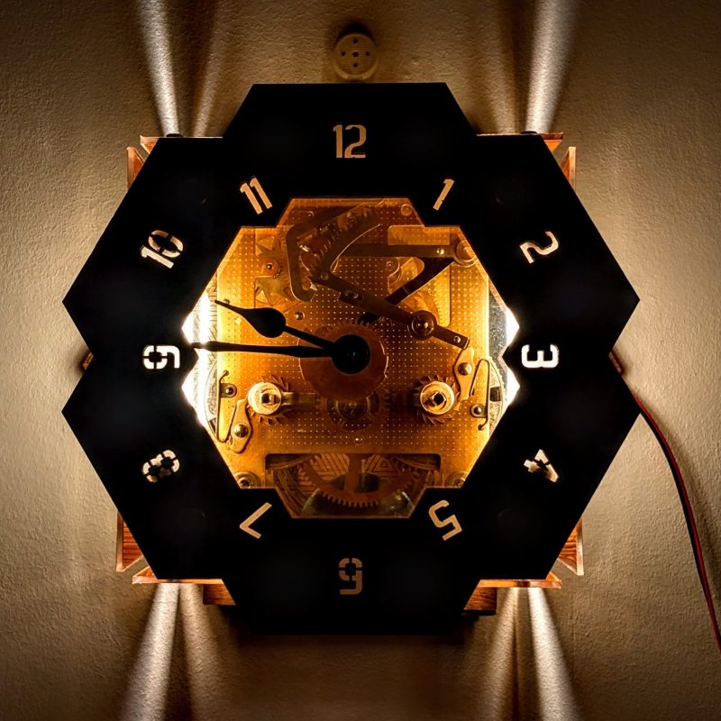 Wallclock with internal lighting