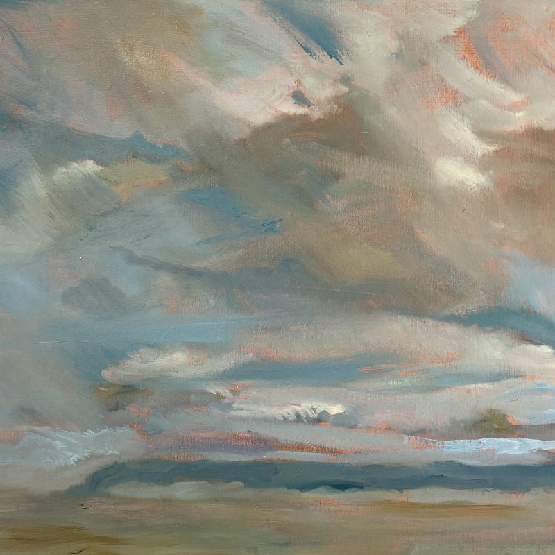 A cloud filled sky over the sea at Bexhill