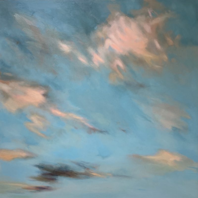 End of day pink and dark clouds