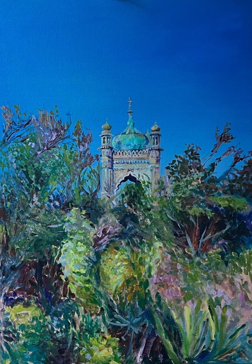 A leafy view of the North Gate entrance to the Pavilion Gardens, Brighton