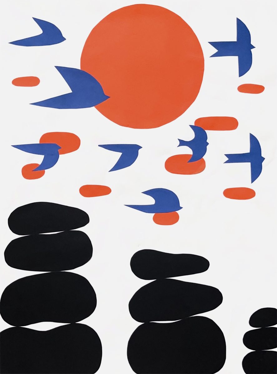 Edition 1 of the Bird Collage Series Colour Card on Paper 59.4cm x 84.1cm