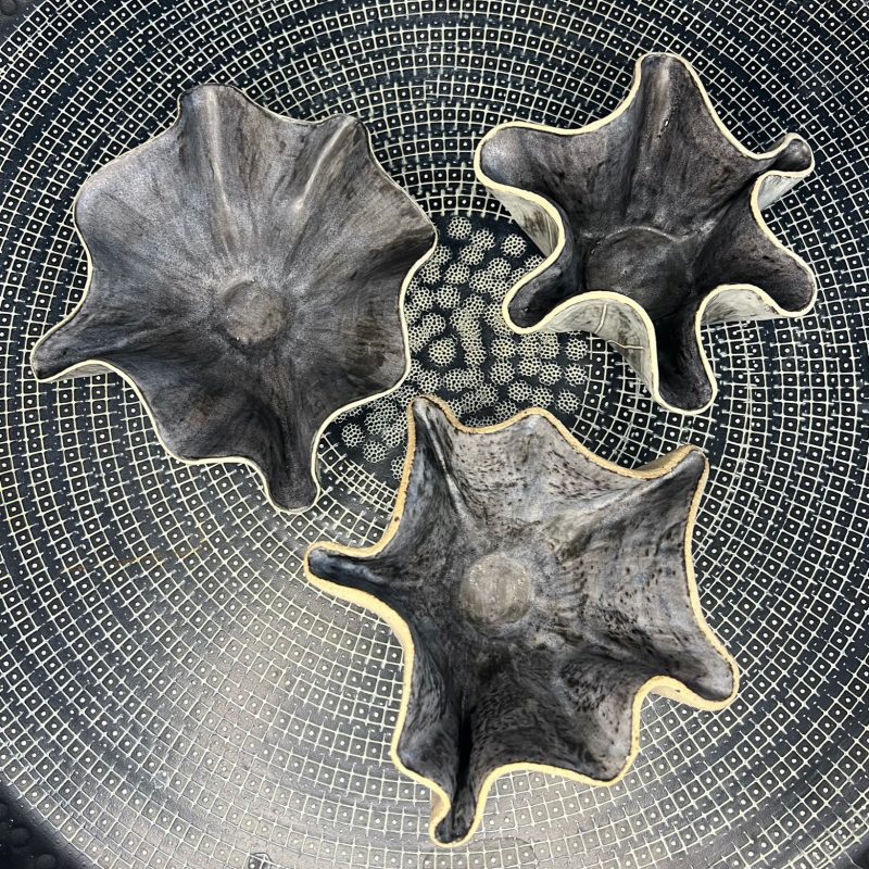 Three organic form bowls 