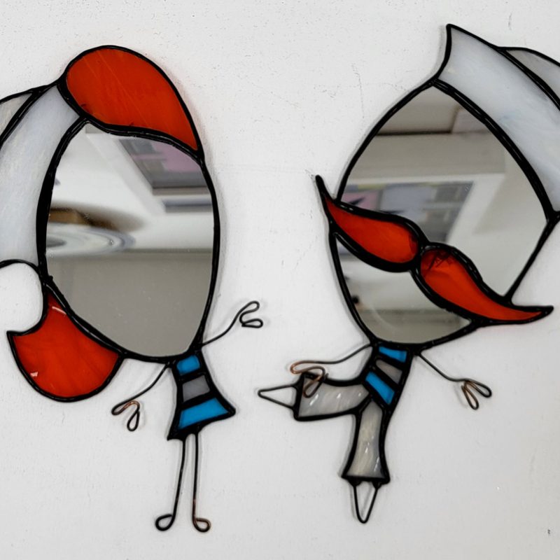 Stained Glass sailor and girl stylised