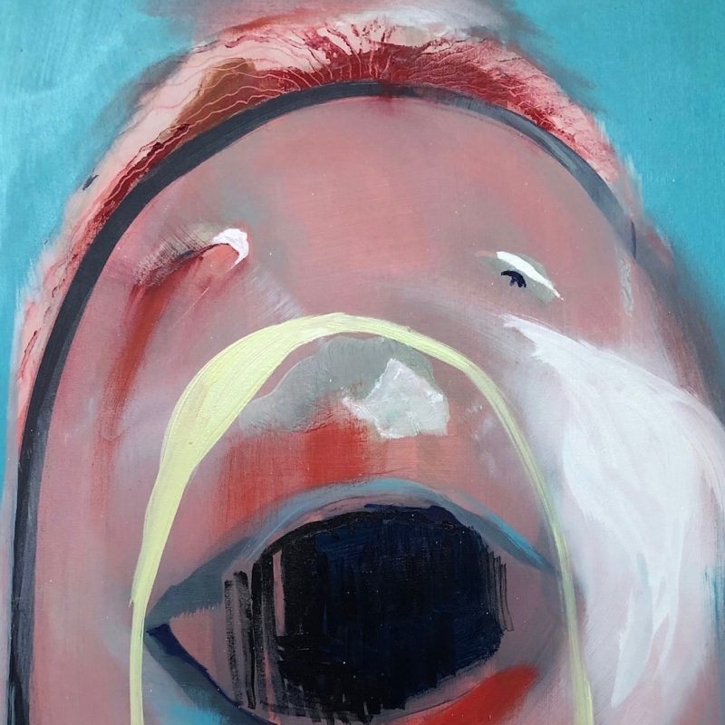 Hahaha is an oil painting on canvas, 85 x 60 cm