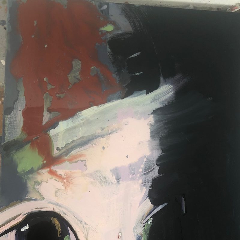 Worried Friend is an oil painting on canvas, 90 x 60cm