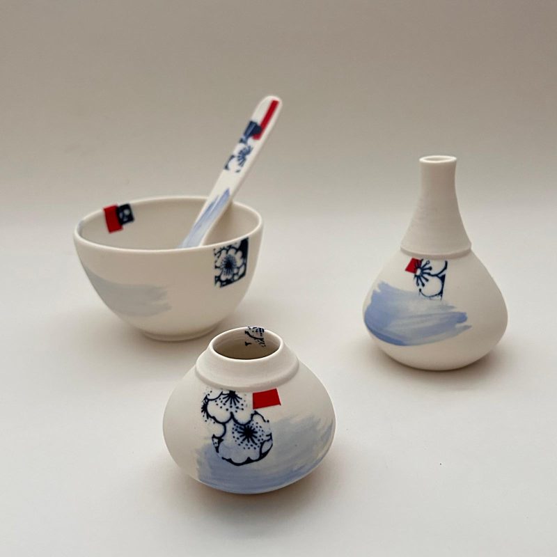 Group of shot of hand-made cermaics