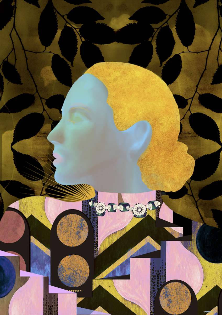Portrait of woman with yellow hair