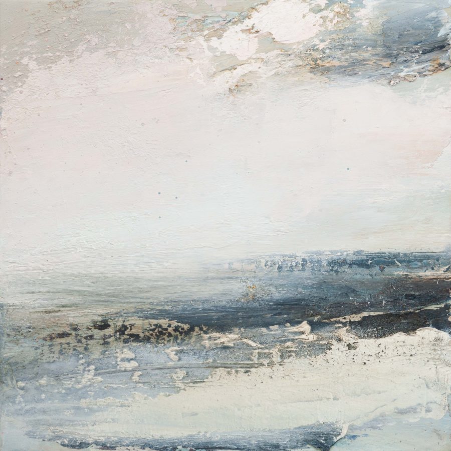 contemporary abstract seascape painting using oils with lots of texture and marks