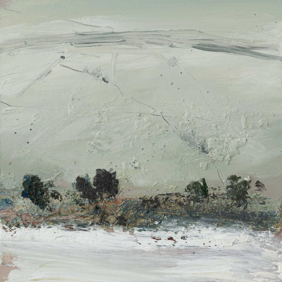 contemporary abstract winter landscape of the Southdowns