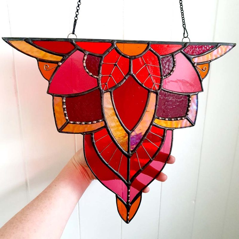 Half mandala made from stained glass