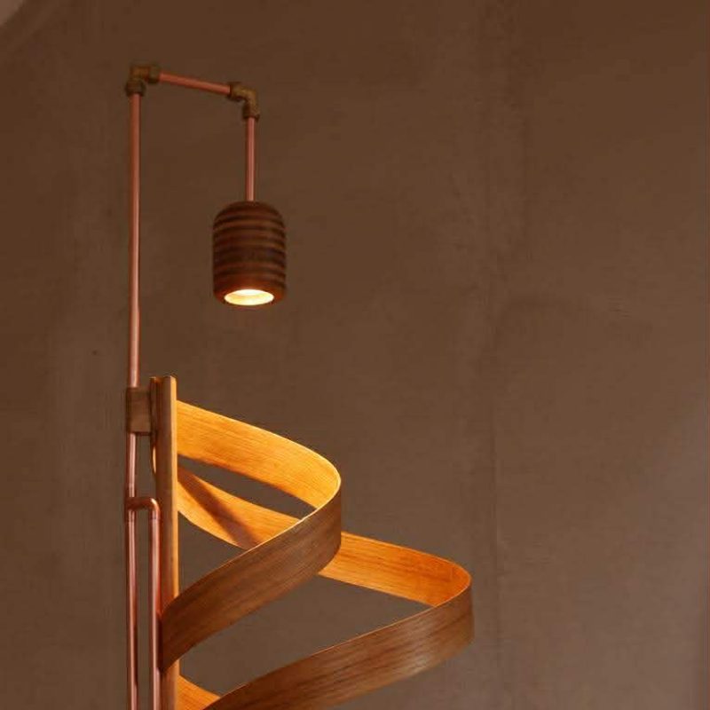 Sculptural Wooden Lamp