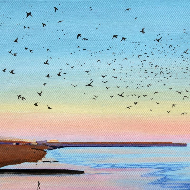 Brighton Tidal Sunset scene painting