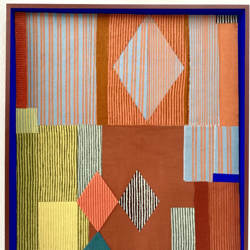 Fabric collage with screenprint
