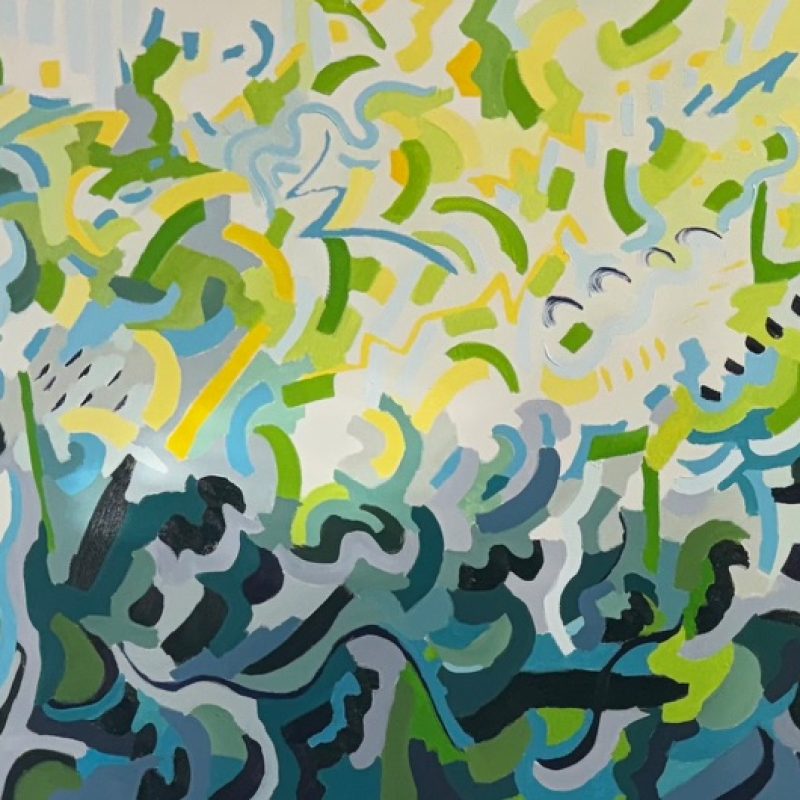 Large green abstract musical 