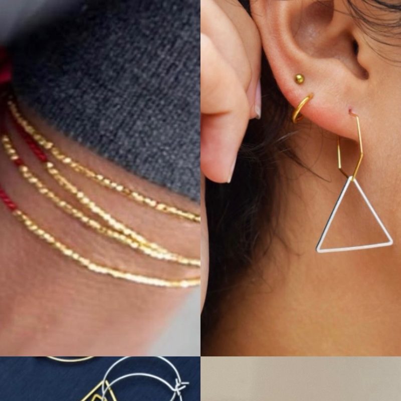 Minimalist, contemporary jewellery made from seed beads and ceramics