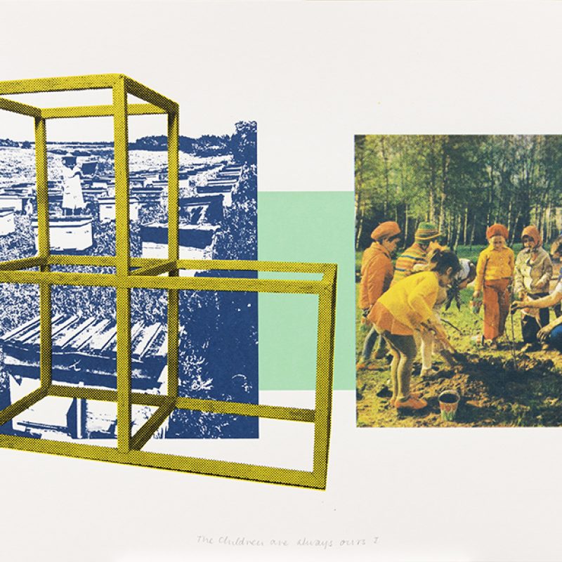 Three dimensional structure encompassing children playing.